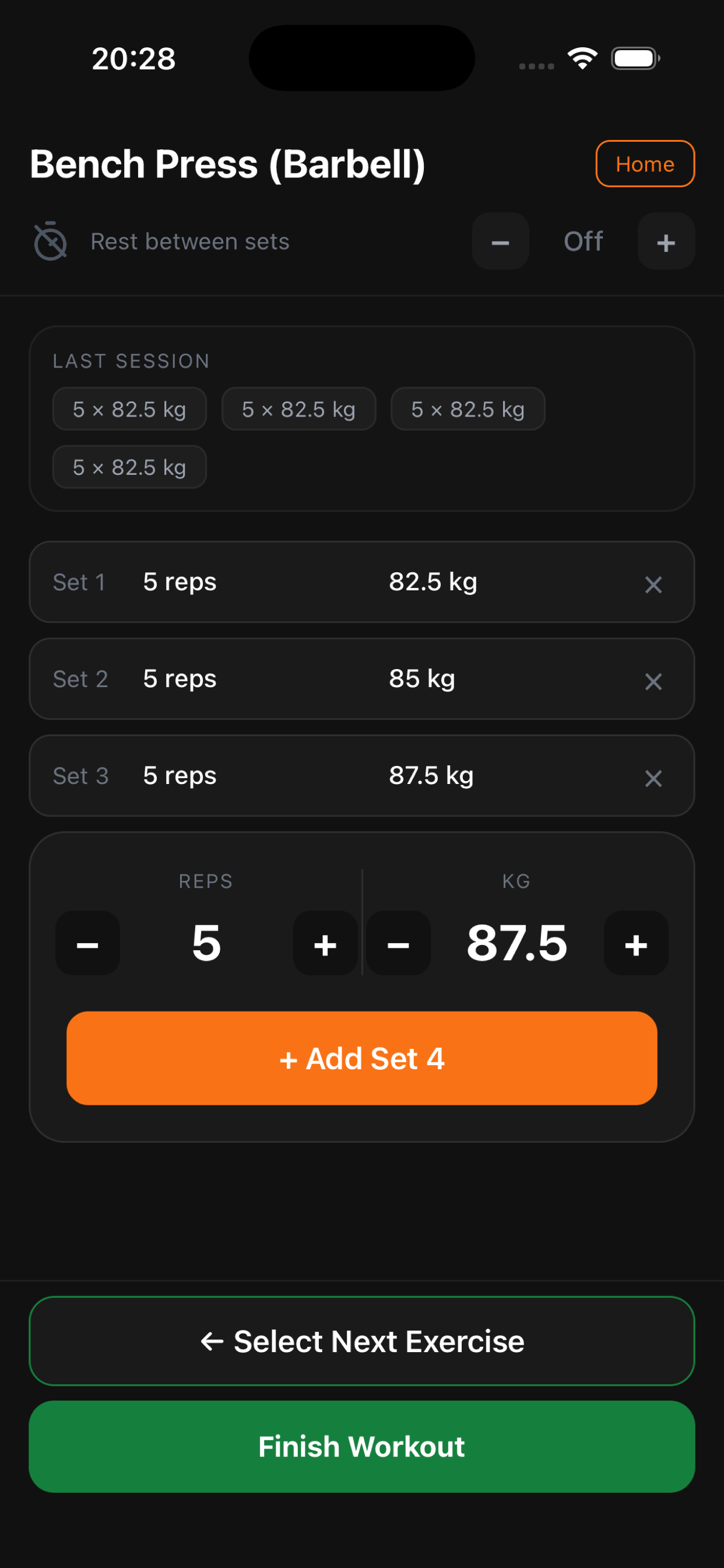 Logging a workout in Limit or Better